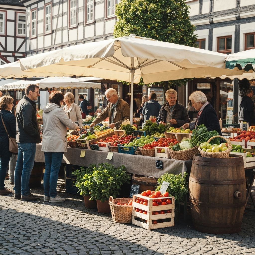 Wochenmarkt mit frischen Produkten